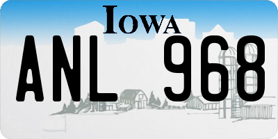 IA license plate ANL968