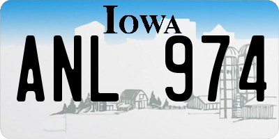 IA license plate ANL974