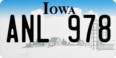 IA license plate ANL978