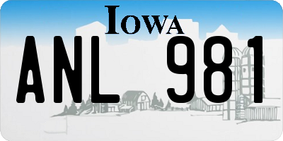 IA license plate ANL981