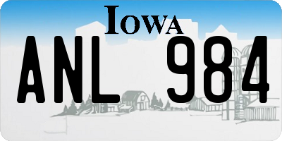 IA license plate ANL984