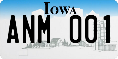IA license plate ANM001