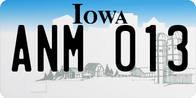 IA license plate ANM013
