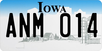 IA license plate ANM014