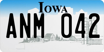 IA license plate ANM042