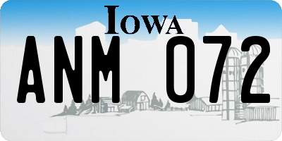 IA license plate ANM072