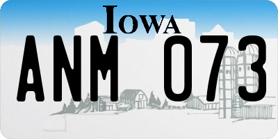 IA license plate ANM073