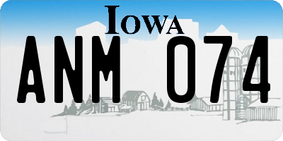 IA license plate ANM074