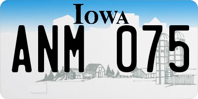 IA license plate ANM075