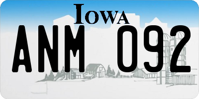 IA license plate ANM092