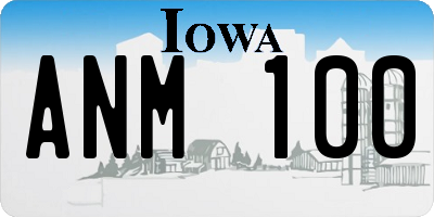 IA license plate ANM100