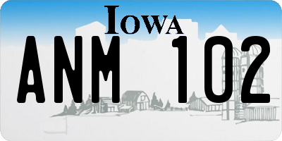 IA license plate ANM102