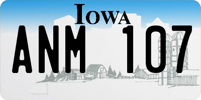 IA license plate ANM107