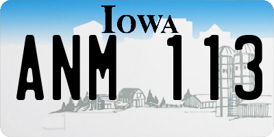 IA license plate ANM113