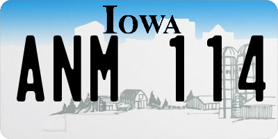 IA license plate ANM114
