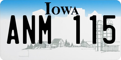 IA license plate ANM115
