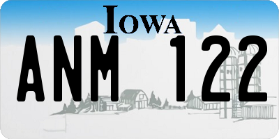 IA license plate ANM122