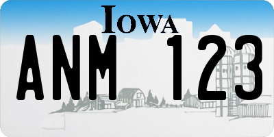 IA license plate ANM123