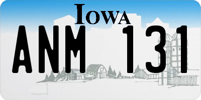 IA license plate ANM131