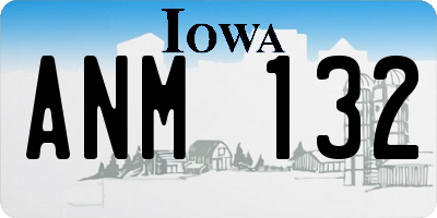 IA license plate ANM132