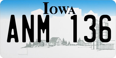 IA license plate ANM136