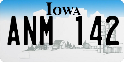 IA license plate ANM142