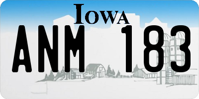 IA license plate ANM183