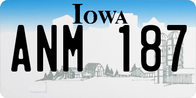 IA license plate ANM187