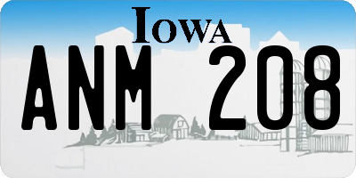 IA license plate ANM208