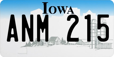 IA license plate ANM215