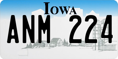 IA license plate ANM224