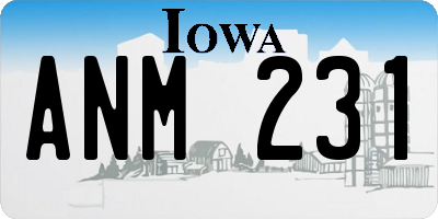 IA license plate ANM231