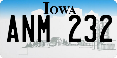 IA license plate ANM232