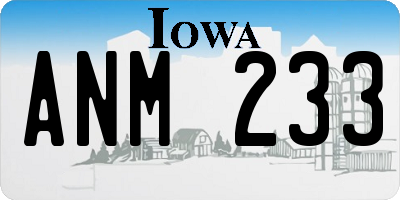 IA license plate ANM233