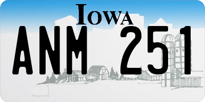 IA license plate ANM251