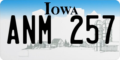 IA license plate ANM257