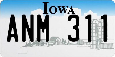 IA license plate ANM311