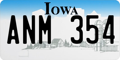 IA license plate ANM354