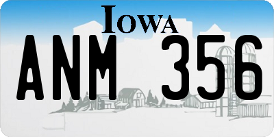 IA license plate ANM356