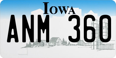 IA license plate ANM360
