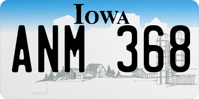 IA license plate ANM368