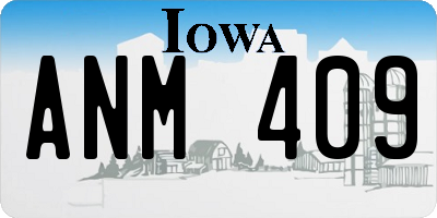 IA license plate ANM409