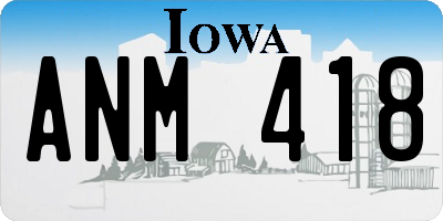 IA license plate ANM418