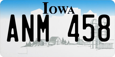 IA license plate ANM458