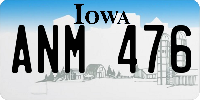IA license plate ANM476