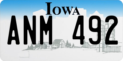IA license plate ANM492
