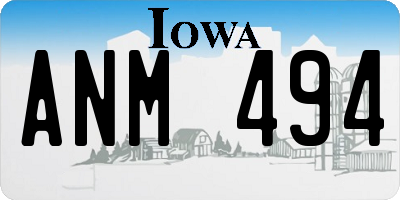 IA license plate ANM494