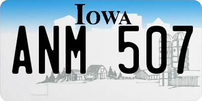 IA license plate ANM507