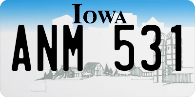 IA license plate ANM531