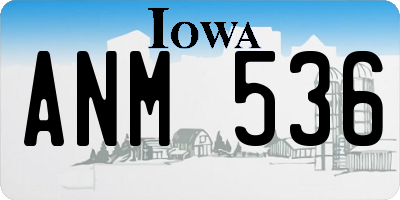 IA license plate ANM536